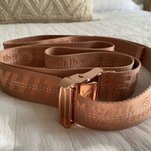 Off white rose gold industrial belt